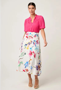 Once Was - Selini Braided Viscose Chiffon Blouse - CELOSIA PINK