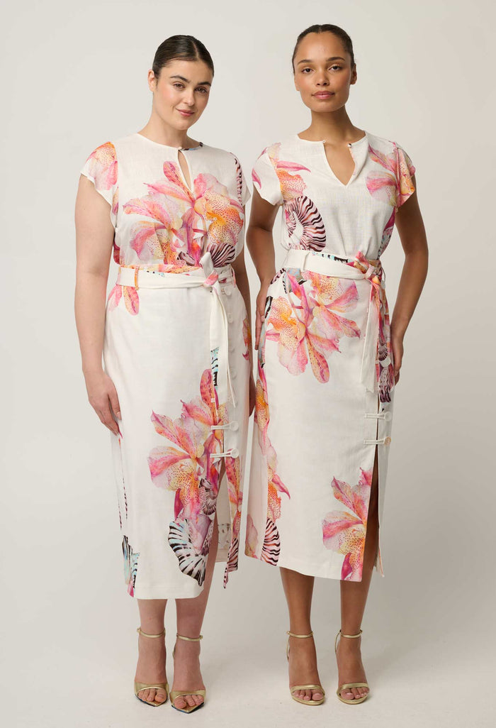 OnceWas Avis Linen Viscose Top in Nautilus Bloom