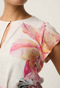 OnceWas Avis Linen Viscose Top in Nautilus Bloom