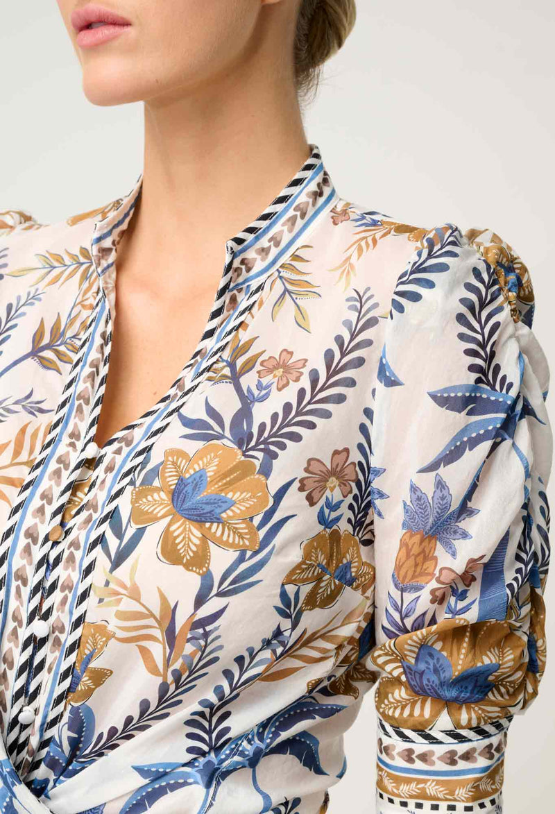 Once Was - Calantha Cotton Silk Shirt in Golden Medina.