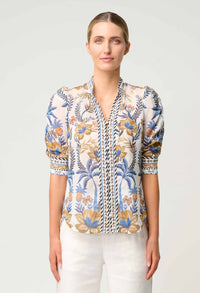 Once Was - Calantha Cotton Silk Shirt in Golden Medina.