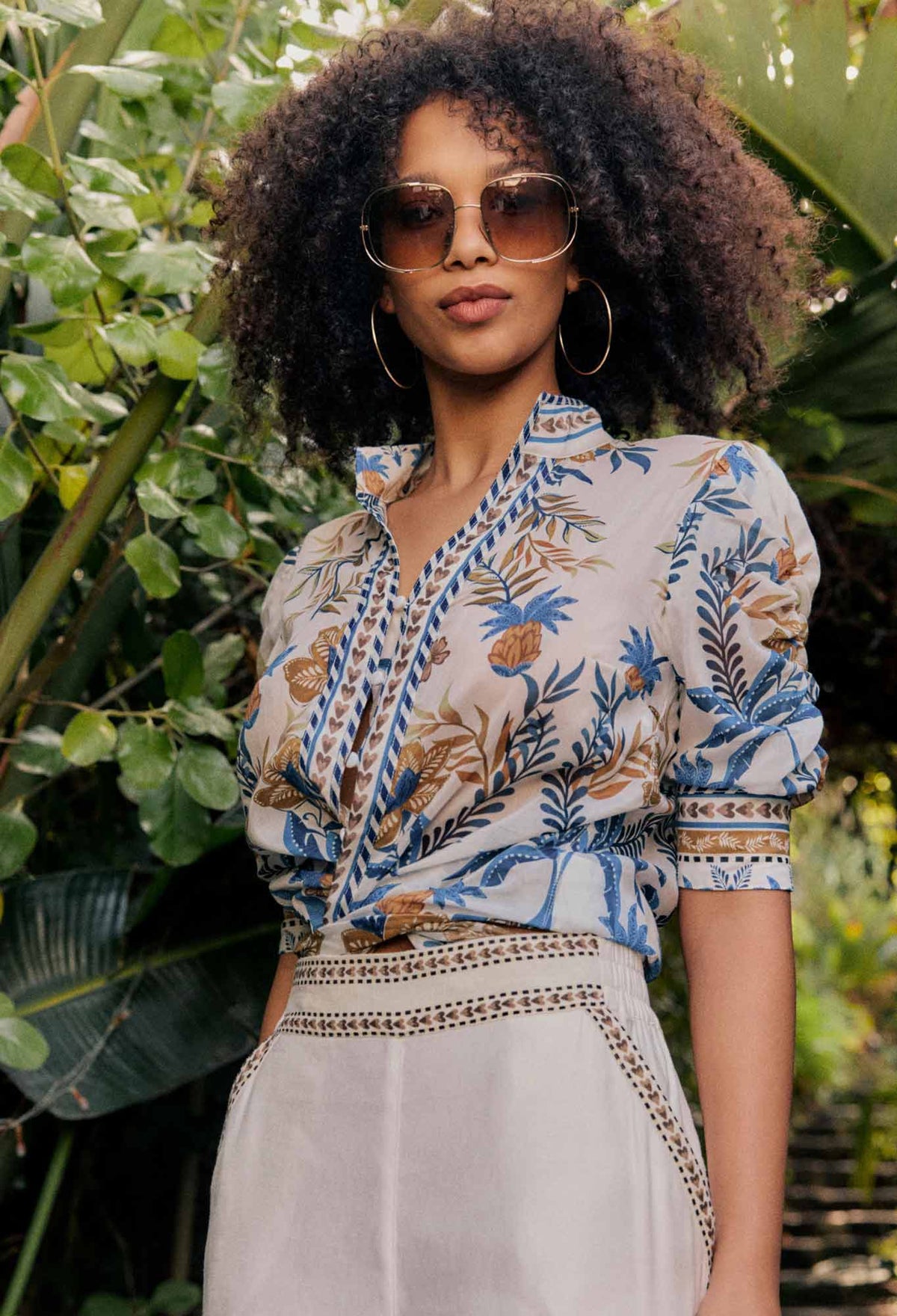 Once Was - Calantha Cotton Silk Shirt in Golden Medina.