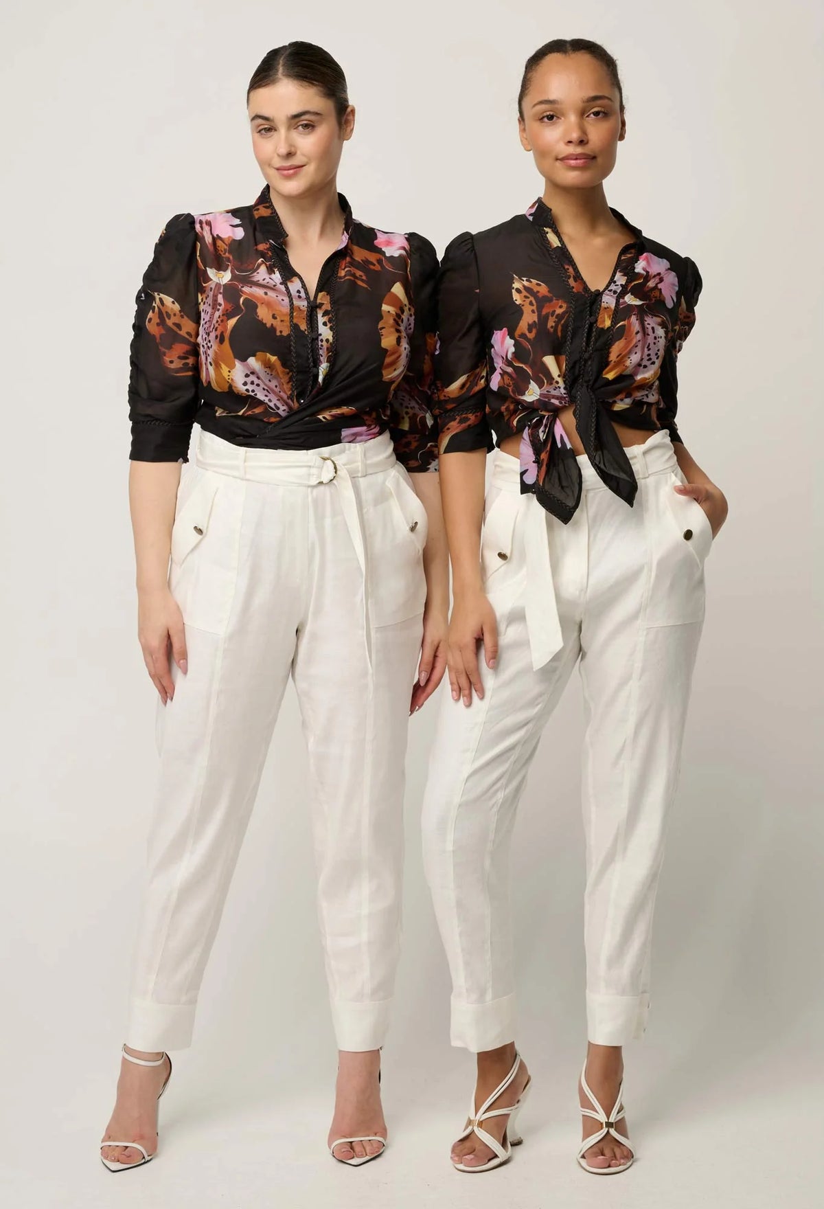 Once Was - Calantha Cotton Silk Ruched Sleeve Shirt - Sunset Orchid