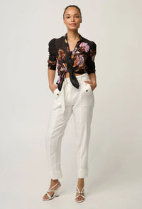 Once Was - Calantha Cotton Silk Ruched Sleeve Shirt - Sunset Orchid