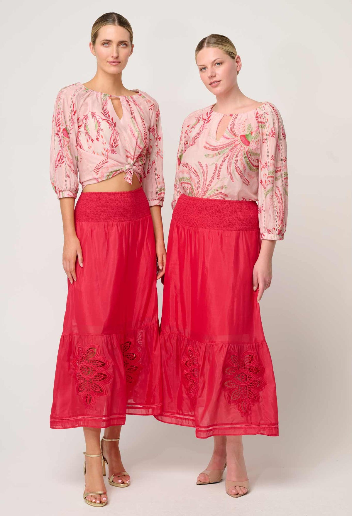 Once Was - Sakina Cotton Silk Blouse in Palmarosa