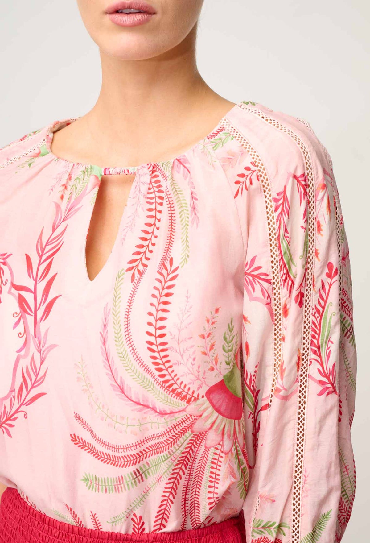 Once Was - Sakina Cotton Silk Blouse in Palmarosa
