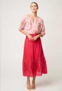Once Was - Sakina Cotton Silk Blouse in Palmarosa