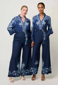 Once Was - Asher Viscose Faille Shirt Moonlit Batik