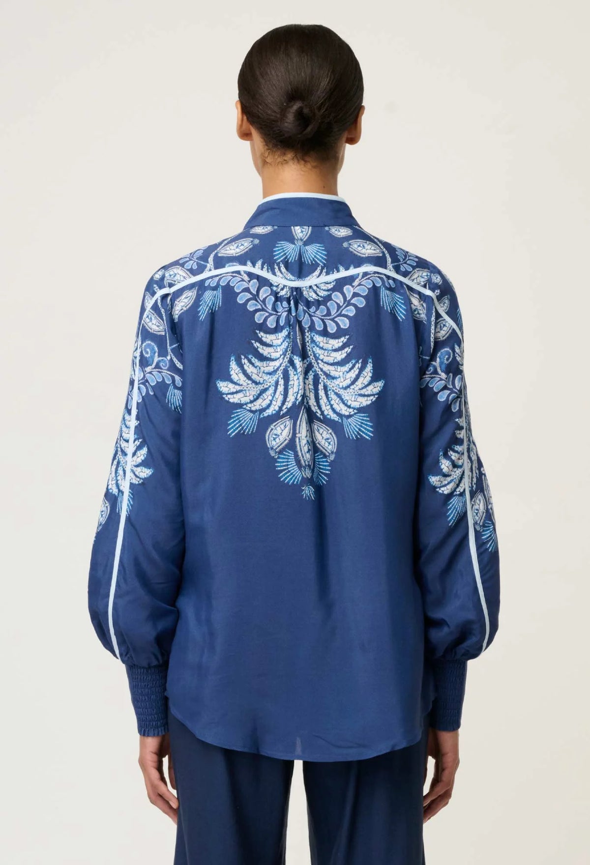Once Was - Asher Viscose Faille Shirt Moonlit Batik