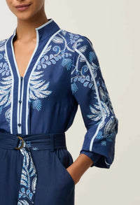 Once Was - Asher Viscose Faille Shirt Moonlit Batik
