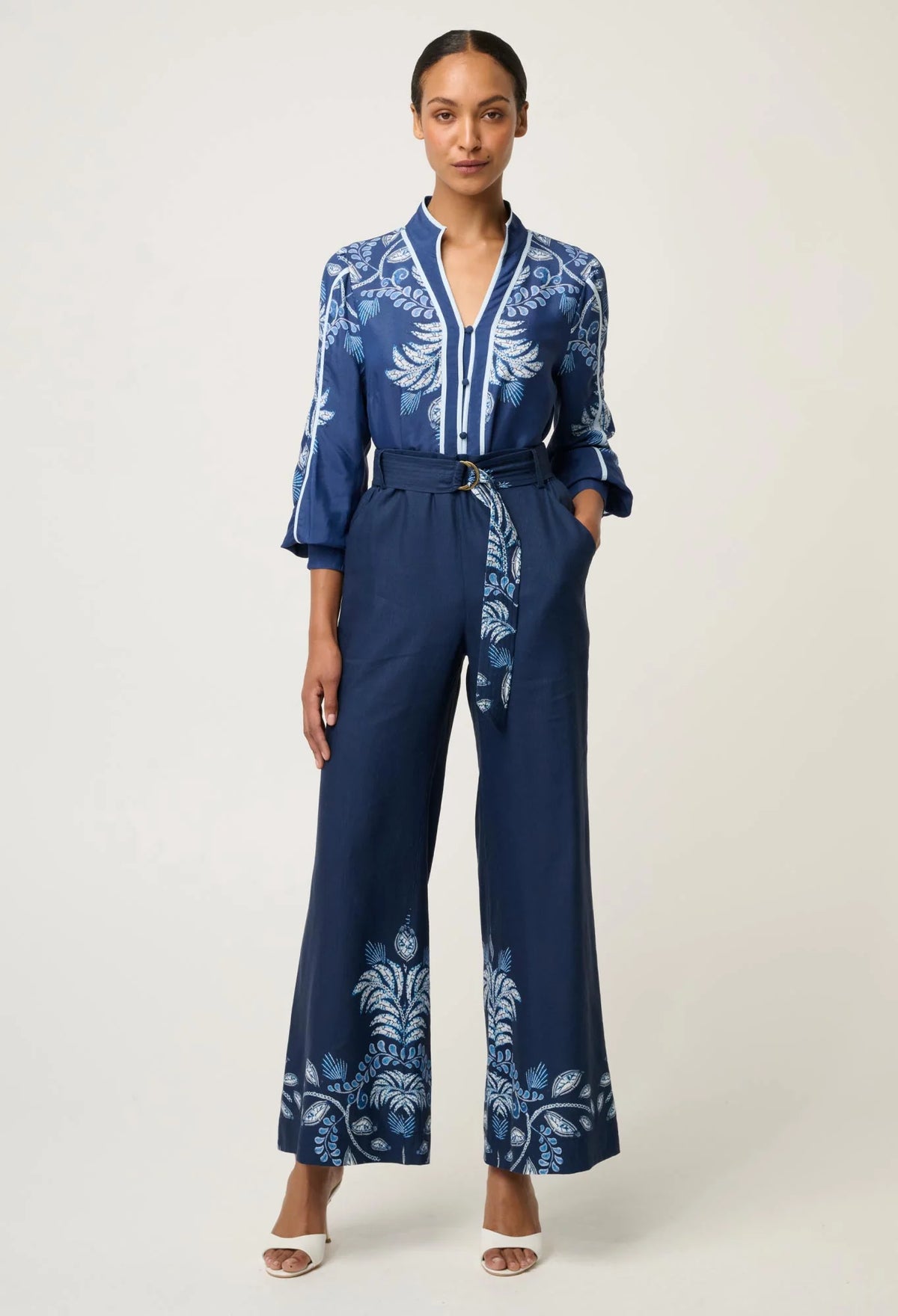 Once Was - Asher Viscose Faille Shirt Moonlit Batik