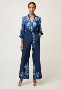 Once Was - Asher Viscose Faille Shirt Moonlit Batik
