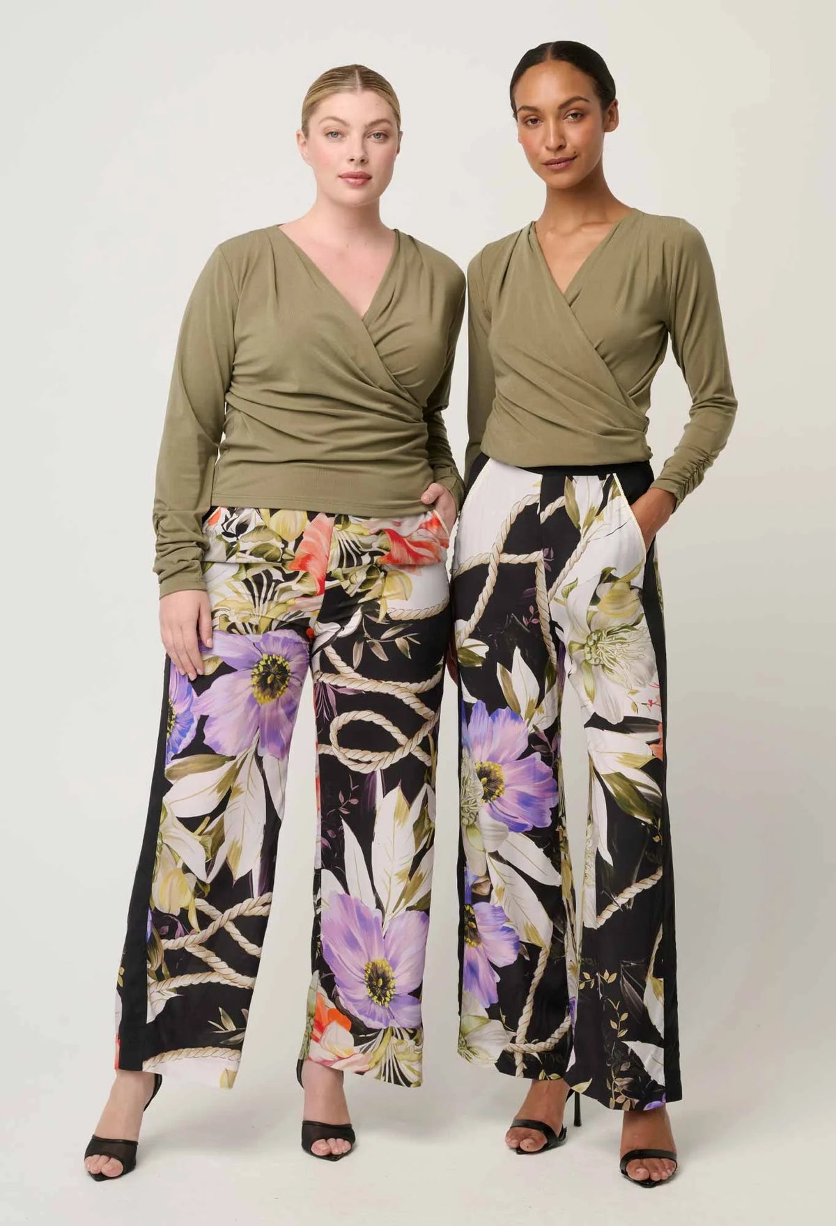 Once Was Aster Stretch Wrap Top