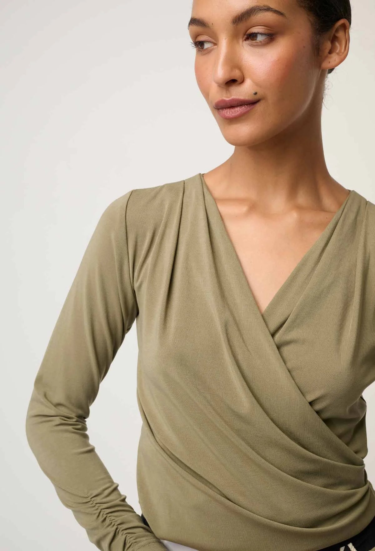 Once Was Aster Stretch Wrap Top