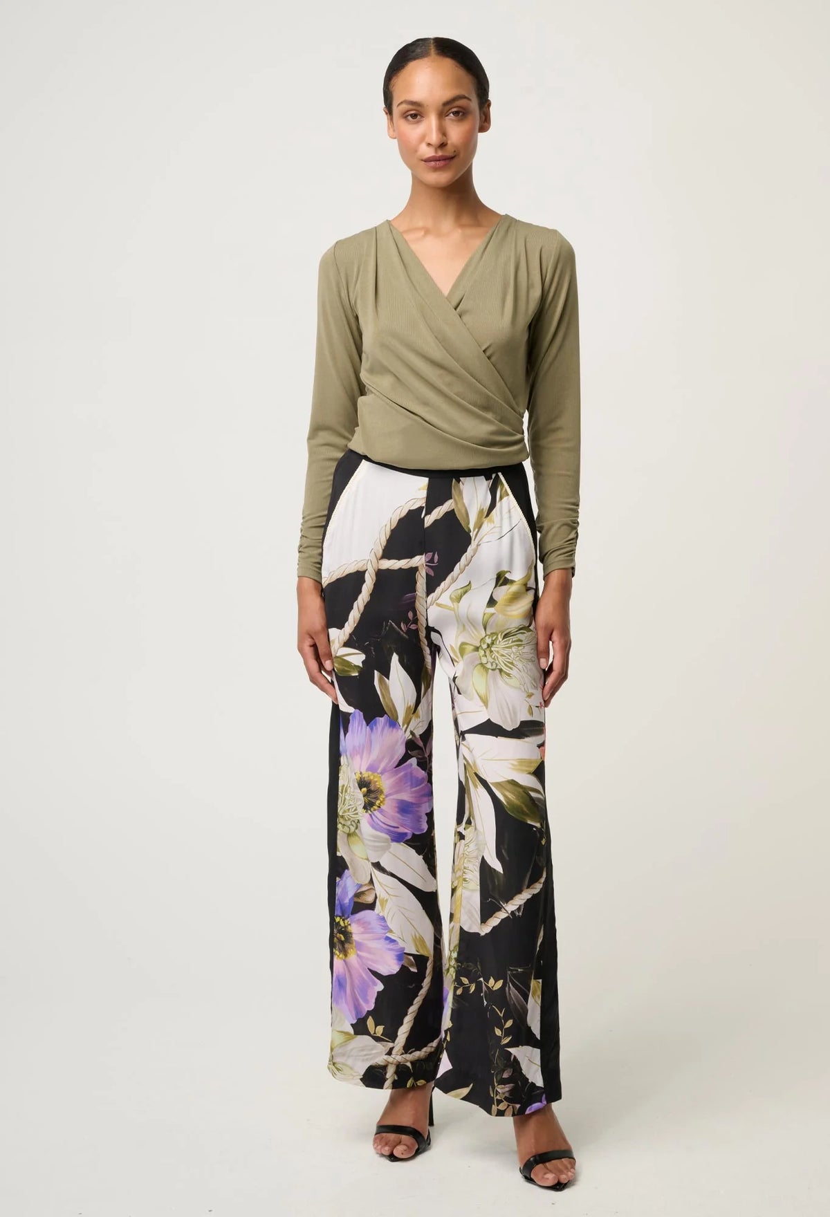 Once Was Aster Stretch Wrap Top