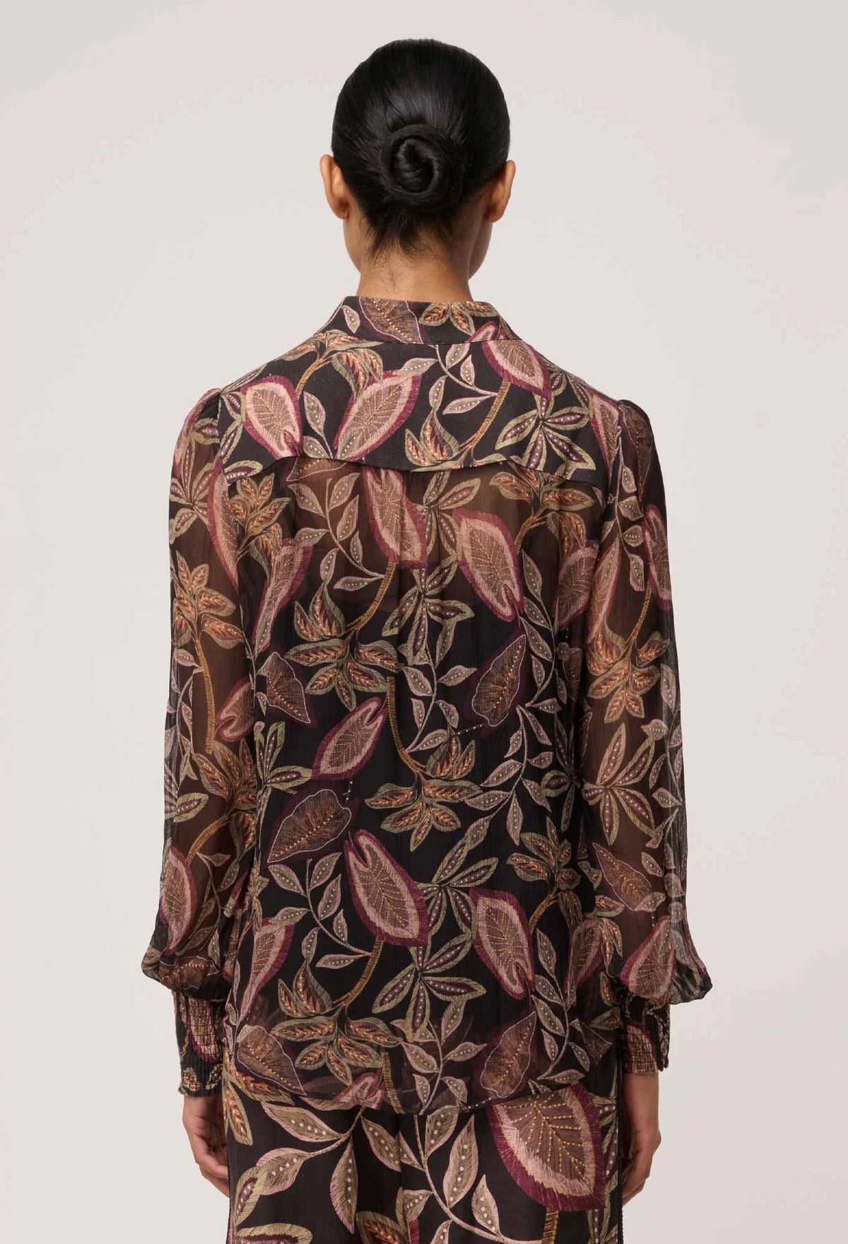 Once Was - Freya Sheer Viscose Blouse Dark Tropique