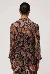 Once Was - Freya Sheer Viscose Blouse Dark Tropique