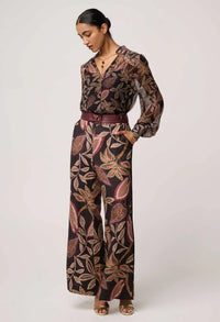 Once Was - Freya Sheer Viscose Blouse Dark Tropique