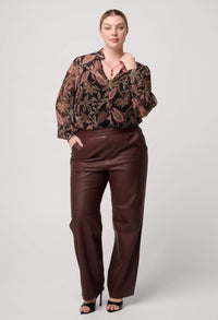 Once Was - Freya Sheer Viscose Blouse Dark Tropique