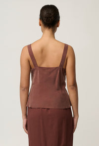 Once Was Julien Lace Trim Cami in Rosewood - back