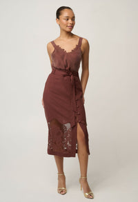 Once Was Julien Lace Trim Cami in Rosewood - movement