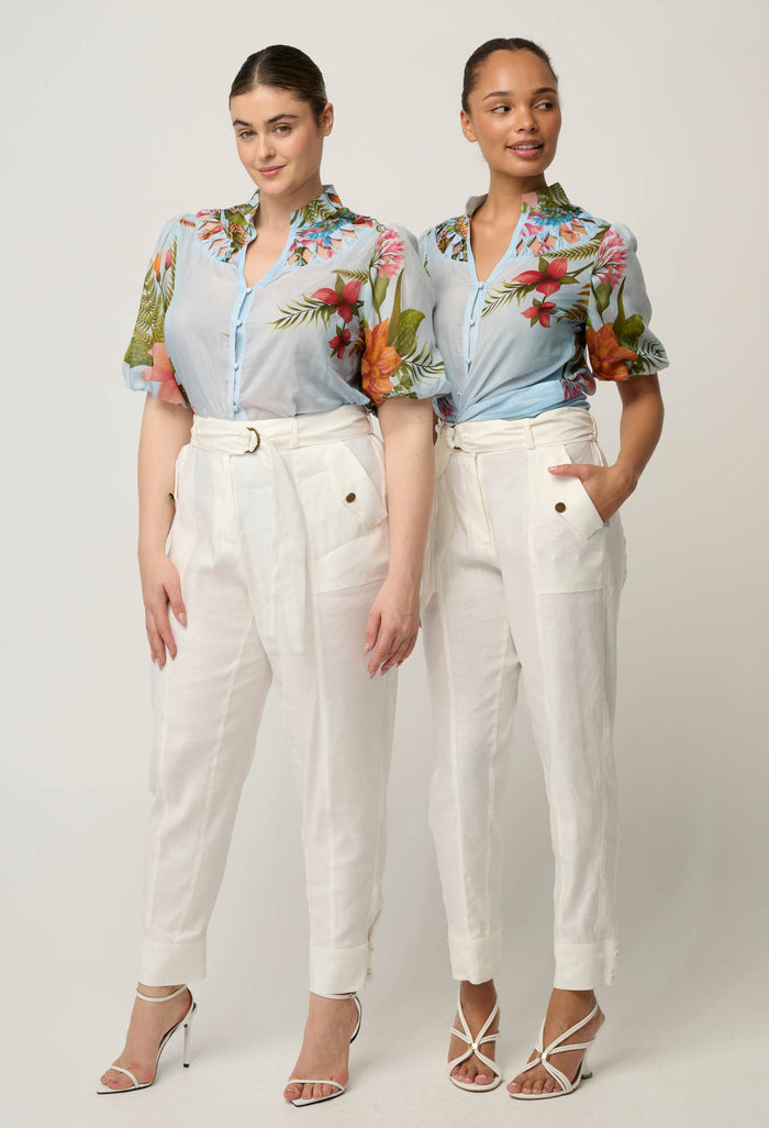 OnceWas Coralie Smock Blouse in Bloomscape