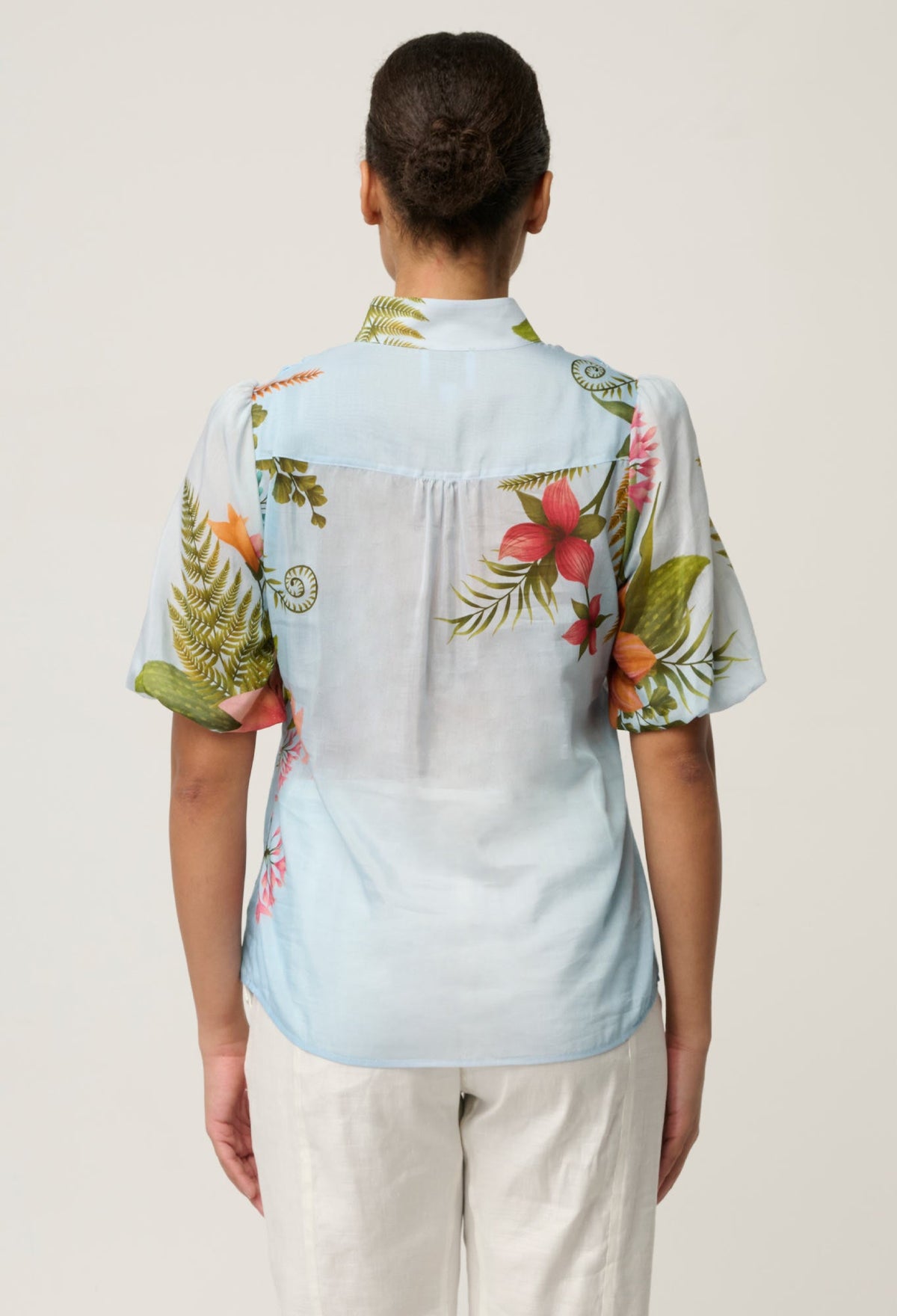 OnceWas Coralie Smock Blouse in Bloomscape