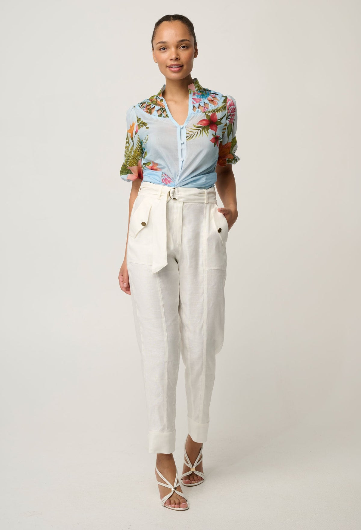 OnceWas Coralie Smock Blouse in Bloomscape