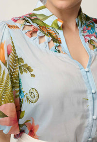 OnceWas Coralie Smock Blouse in Bloomscape