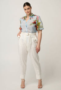 OnceWas Coralie Smock Blouse in Bloomscape