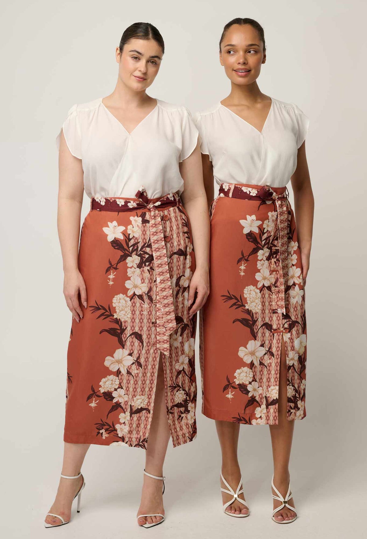 Once Was Kasia Blouse White - shown on two models