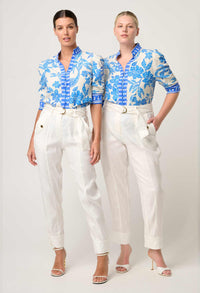 Once Was - Trinidad Linen & Viscose Button Cuff Pant in Ivory