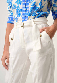 Once Was - Trinidad Linen & Viscose Button Cuff Pant in Ivory