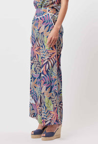 Panama Linen Wide Leg Pants - Fiesta Tropical