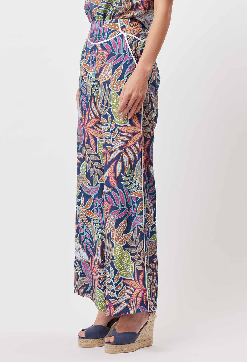 Panama Linen Wide Leg Pants - Fiesta Tropical