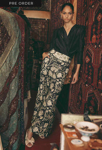 Bedouin Silk/Linen Top in Black