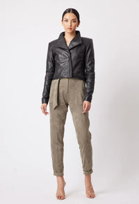 Faux Suede High Waisted Easy Fit Pants