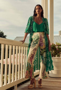 Once Was - Bahia Lace Stretch Linen Pants