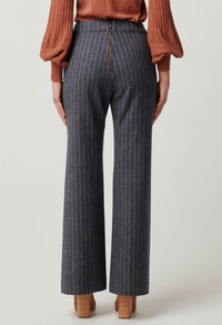 Once Was - Coraline Chevron Stripe Panelled Pant in Bluestone Stripe