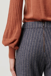 Once Was - Coraline Chevron Stripe Panelled Pant in Bluestone Stripe