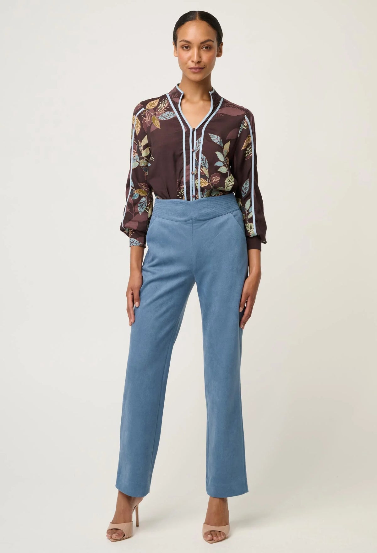 Once Was - Asher Contrast Trim Viscose Faille Shirt,