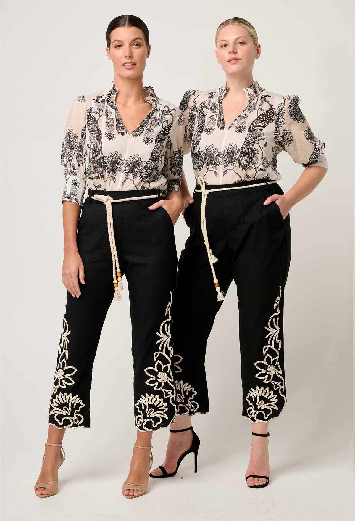 Once Was - Oleander Placement Cotton Silk Print Blouse - IMPERIAL STONE