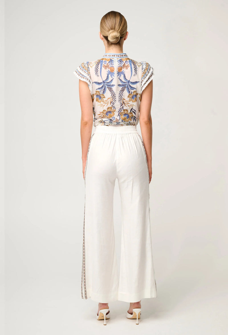 Once Was - Zara Linen Viscose Pant in Ivory