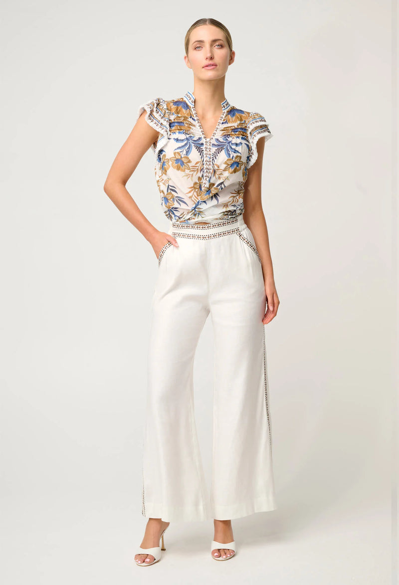 Once Was - Zara Linen Viscose Pant in Ivory