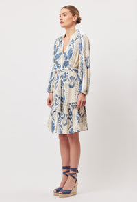 Granada Linen Viscose Shirt Dress in Del Sol Azure