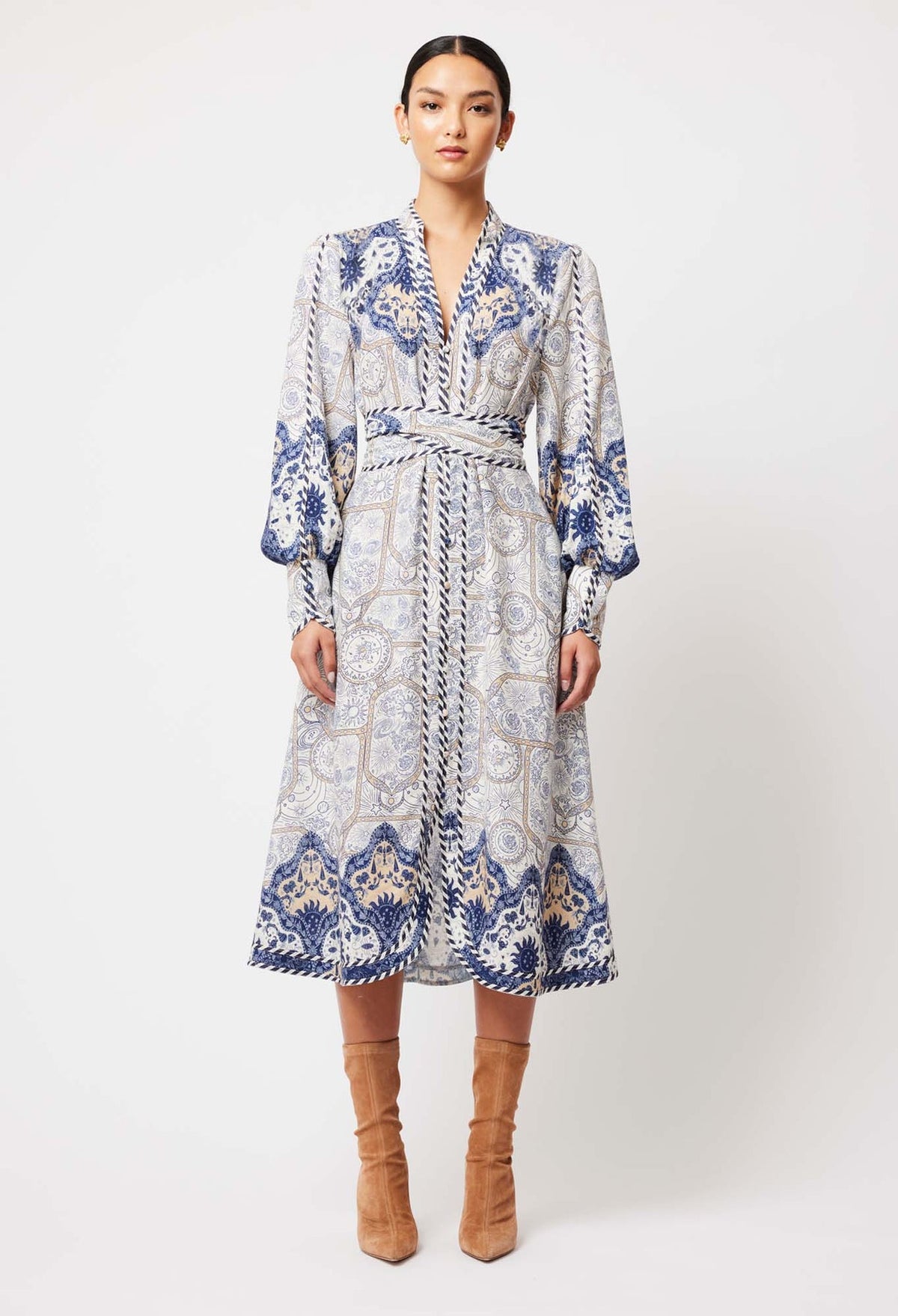 Nova Linen Viscose Dress in Astral Print