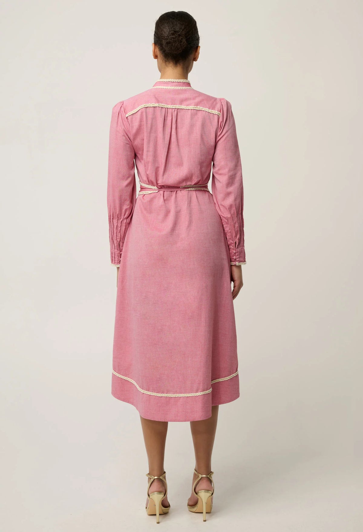Once Was - Isla Cotton Chambray Trim Detail Dress