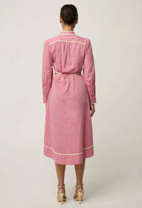 Once Was - Isla Cotton Chambray Trim Detail Dress