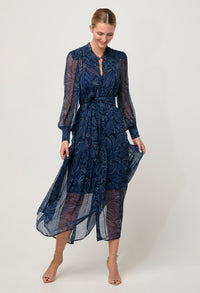 Once Was - Solana Braided Neck Detail Viscose Chiffon