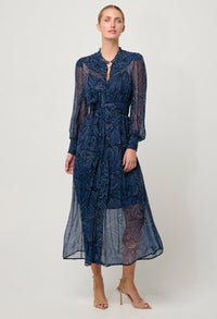 Once Was - Solana Braided Neck Detail Viscose Chiffon